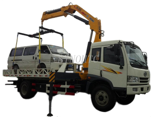 FAW 8 Tons Wrecker Towing Truck With 6 Tons Foldable Boom Crane Wrecker Truck 