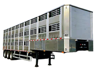 Aluminum Alloy Van Type 3 Axles 280~320pcs Pig Goat Sheep Hog Livestock Transport Trailer