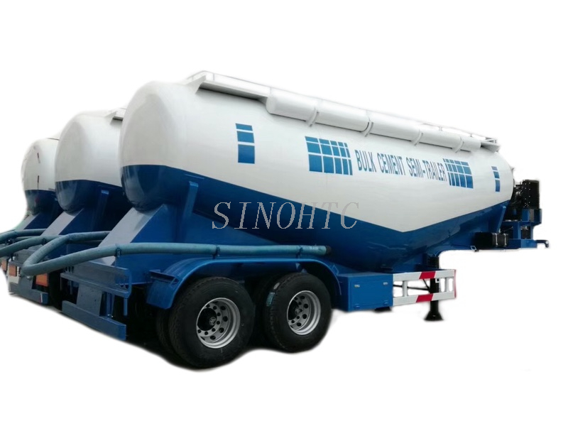 2 Axles PE PP ABS granule particle Transport Powder Tank Trailer/ Bulk cement Tanker Trailer